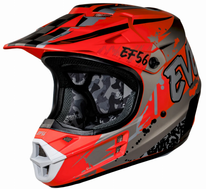 Шлем кроссовый STARKS EF56 Base MX (красный/серый/матовый, ABC) (M)
