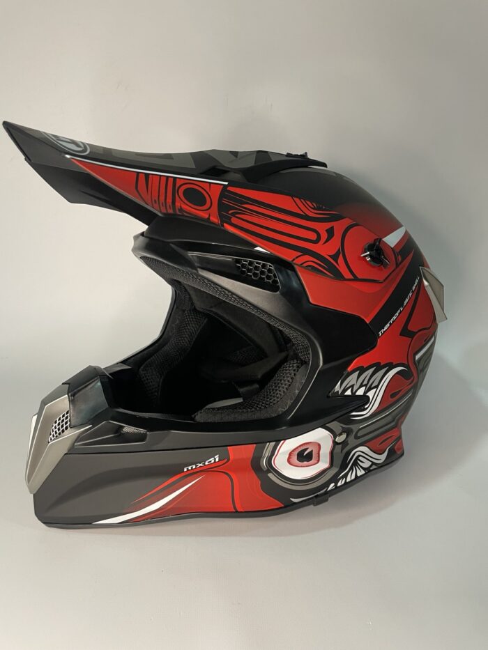 Шлем кроссовый WLT-188 MATT BLACK/RED (L)