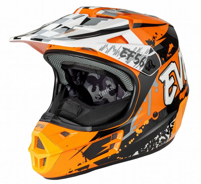 Шлем кроссовый STARKS EF56 Base MX (оранжевый/черный/глянец, ABC) (M)